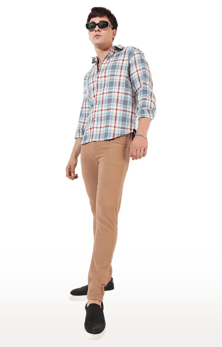 Men's Multicolor Cotton Blend Checkered Casual Shirts