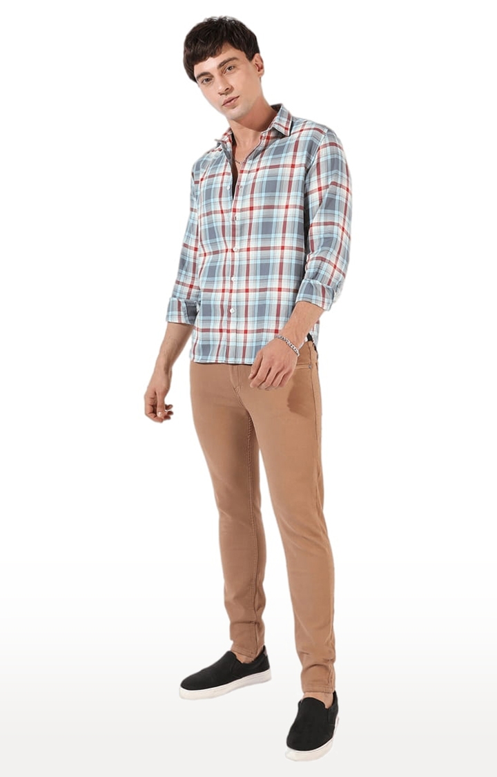 Men's Multicolor Cotton Blend Checkered Casual Shirts