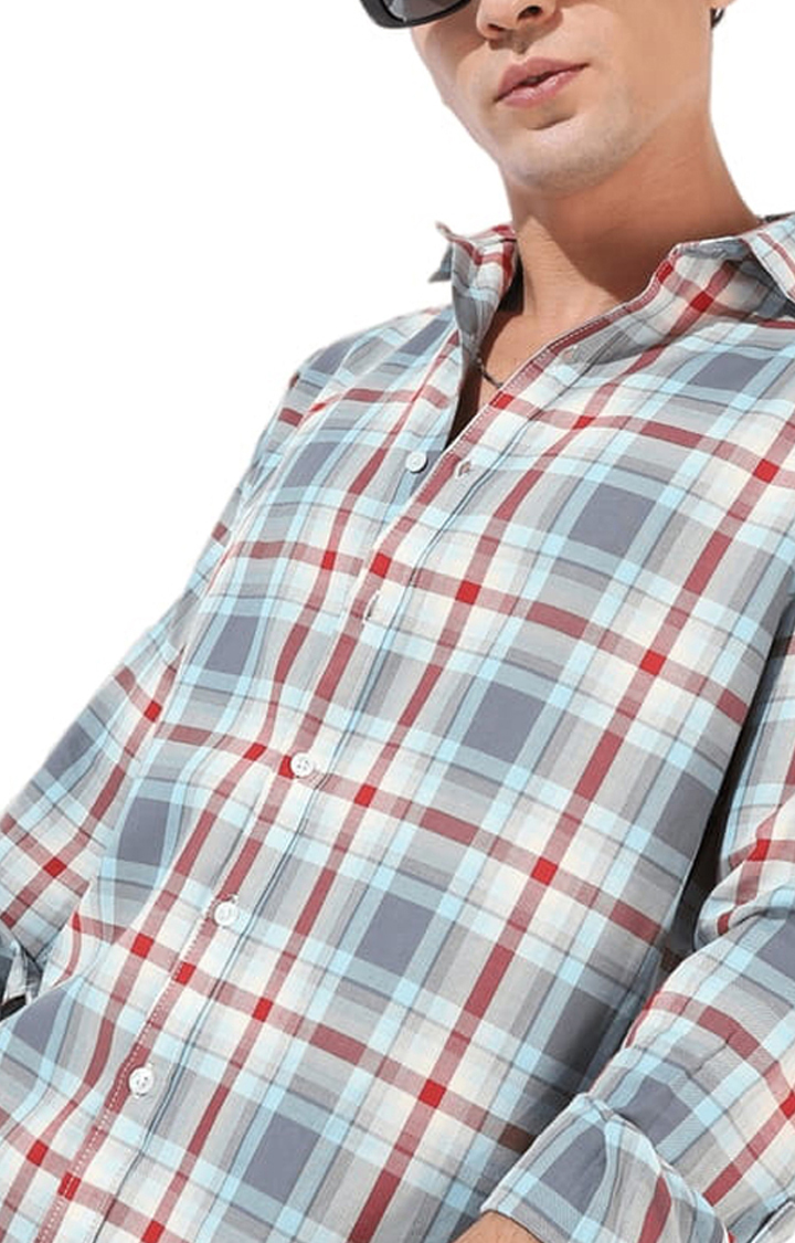 Men's Multicolor Cotton Blend Checkered Casual Shirts