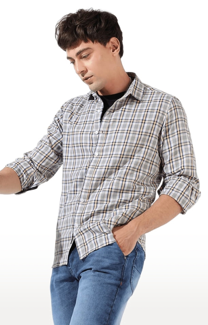 CAMPUS SUTRA | Men's Multicolor Cotton Blend Checkered Casual Shirts