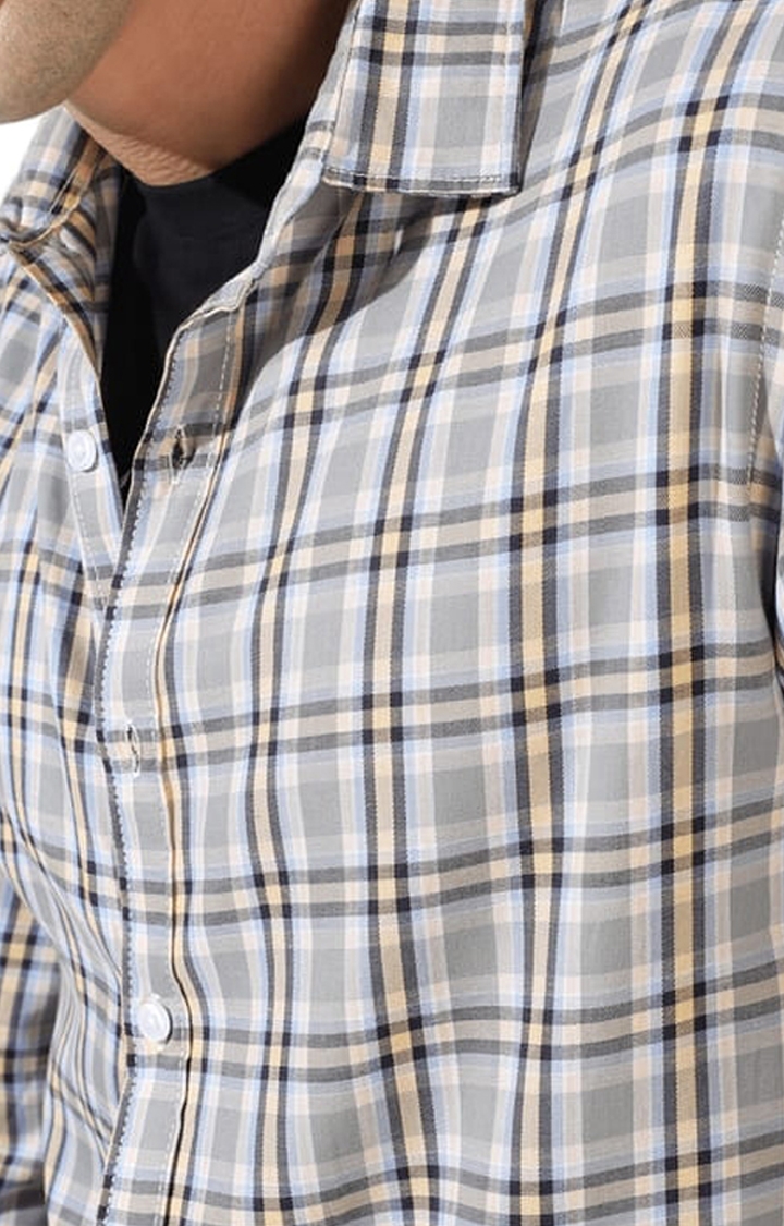 Men's Multicolor Cotton Blend Checkered Casual Shirts