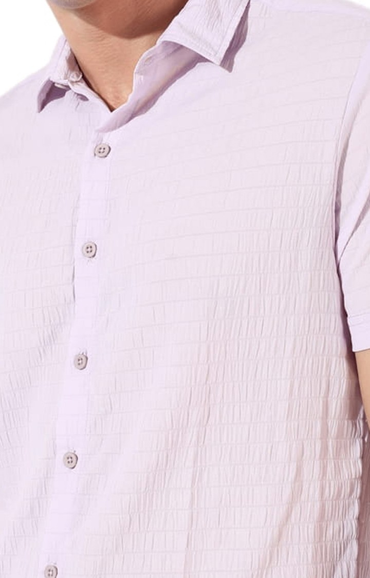 Men's Purple Textured Casual Shirts