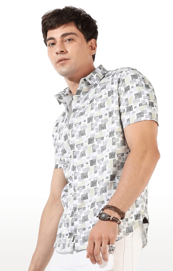 CAMPUS SUTRA | Men's Multicolor Cotton Blend Printed Casual Shirts