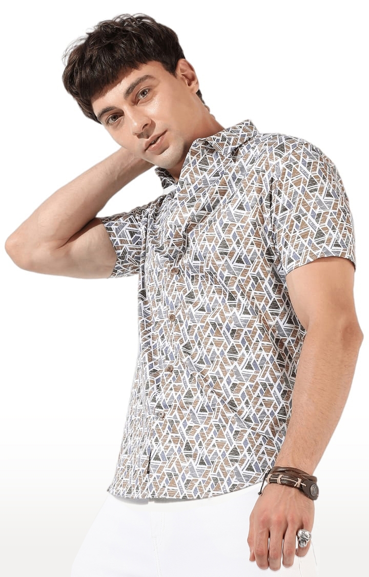 CAMPUS SUTRA | Men's Multicolor Cotton Blend Printed Casual Shirts