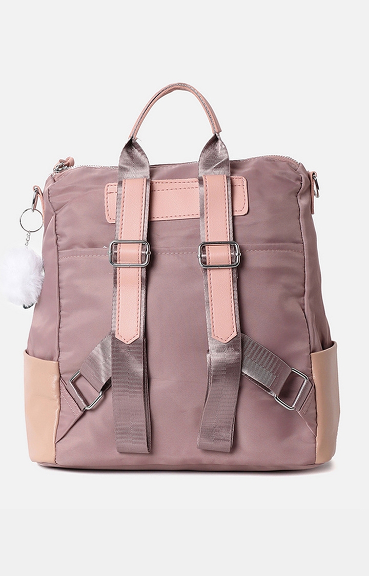Women's Pink Colourblocked Backpacks