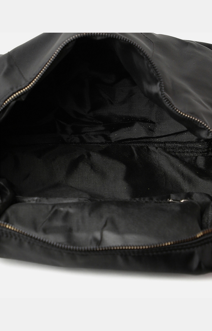 Women's Black Textured Backpacks