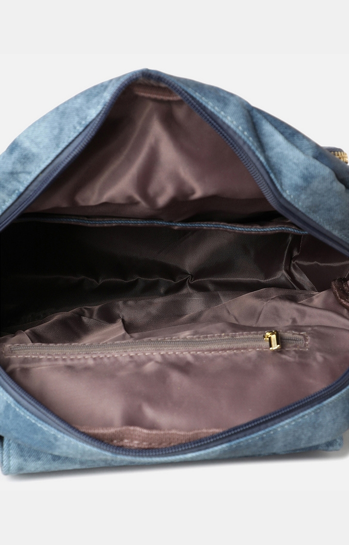 Women's Blue Textured Backpacks