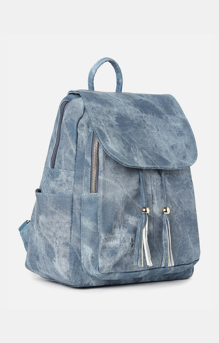 Women's Blue Textured Backpacks