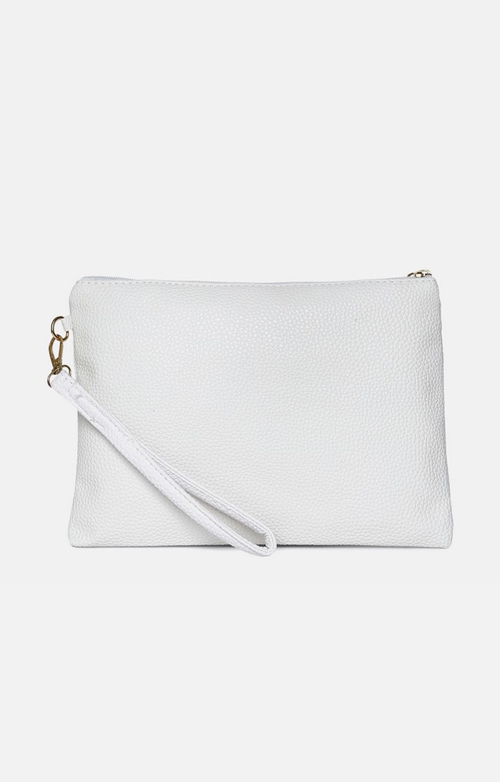 Haute Sauce By Campus Sutra White Pu Clutch Bags