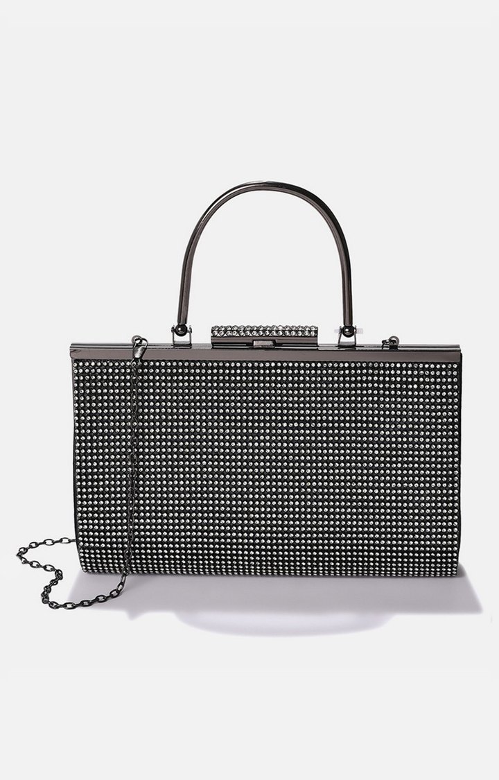 Haute Sauce By Campus Sutra Black Pu Clutch Bags