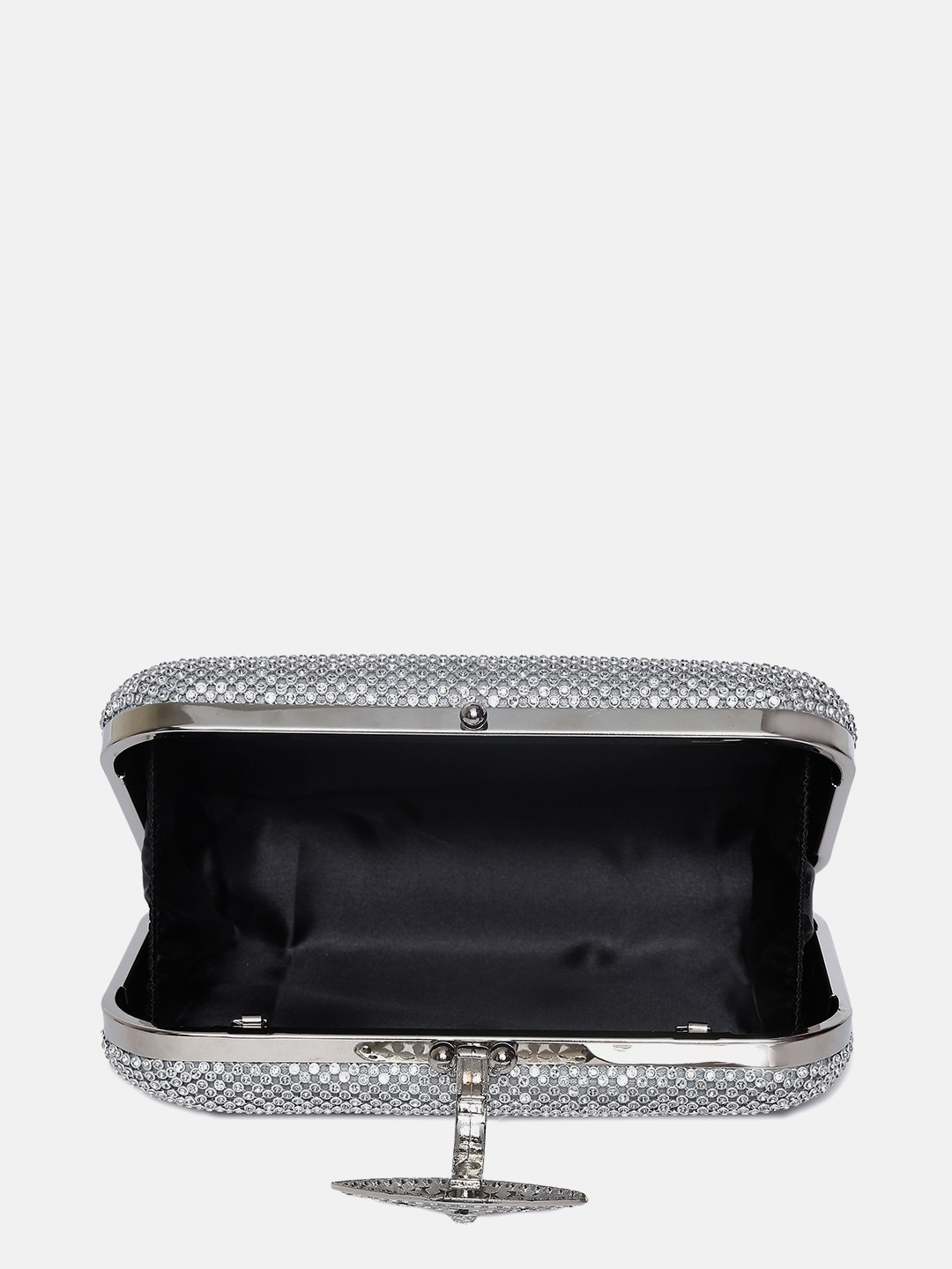 Haute Sauce By Campus Sutra Silver Pu Clutch Bags