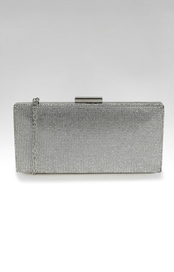 Women's Silver Textured Clutches