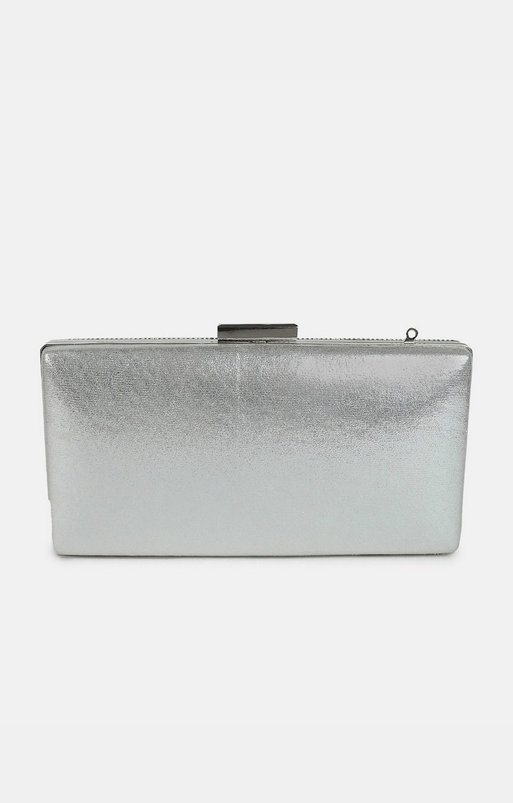 Women's Silver Textured Clutches