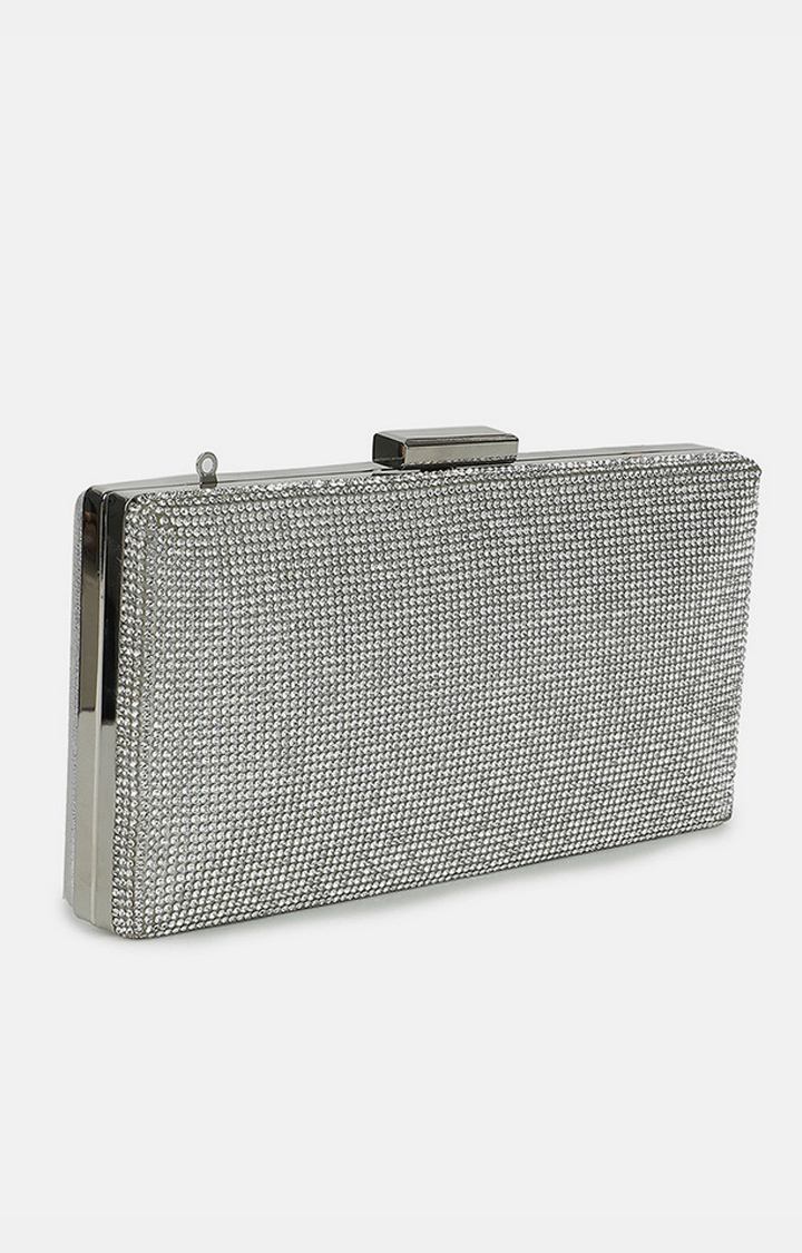 Women's Silver Textured Clutches