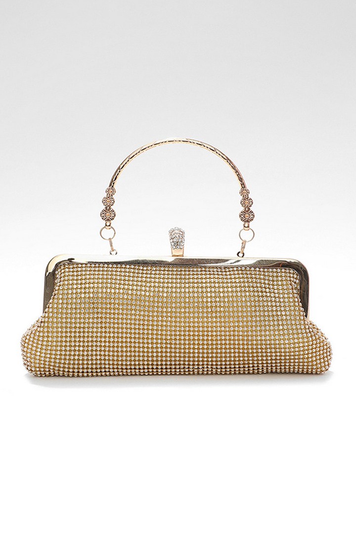 Women's Gold Textured Clutches