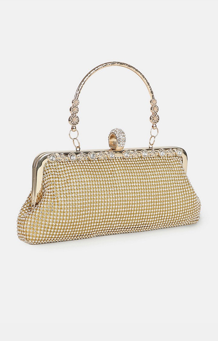 Women's Gold Textured Clutches