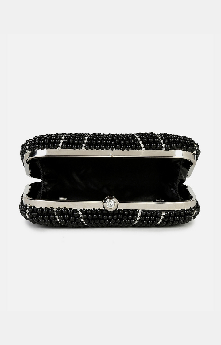 Women's Black Embellished Clutches