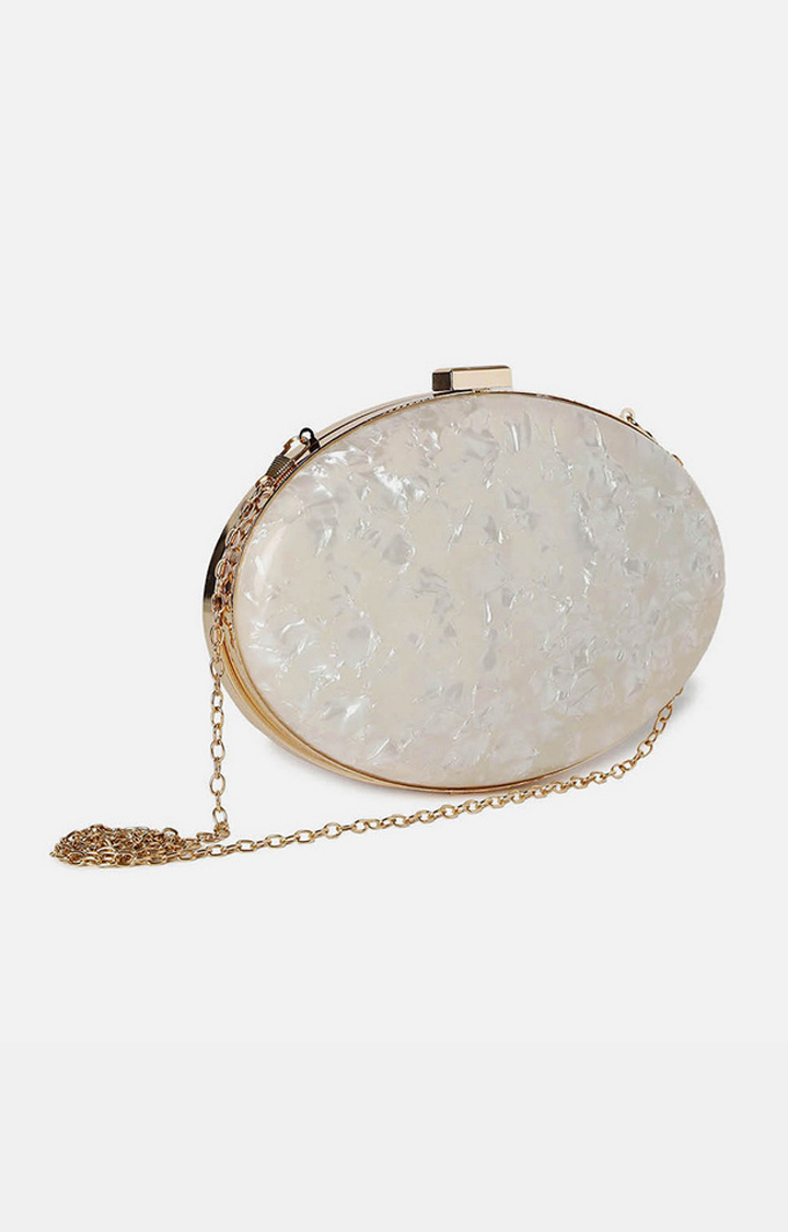 Women's White Structured Clutches