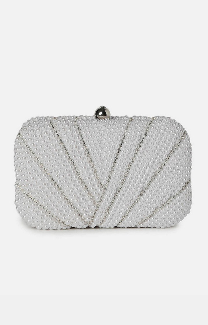 Women's White Structured Clutches