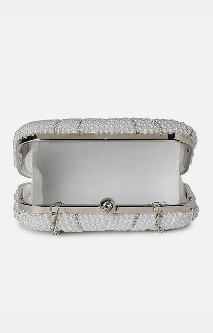 Women's White Structured Clutches
