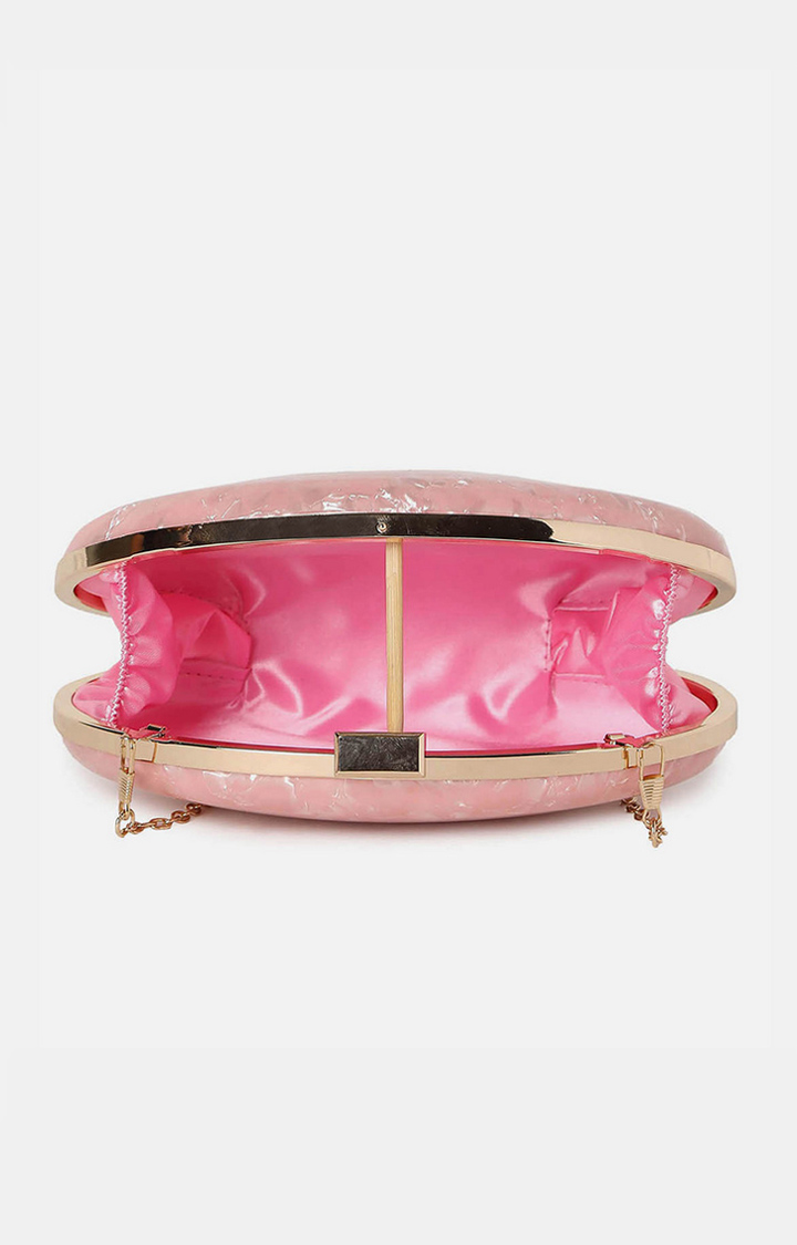 Women's Pink Transaprent Clutches