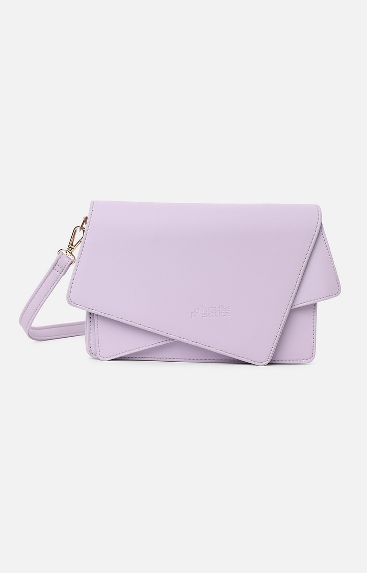 Haute Sauce By Campus Sutra Purple Pu Clutch Bags