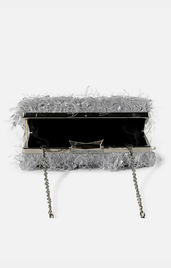 Women's Grey Textured Clutches