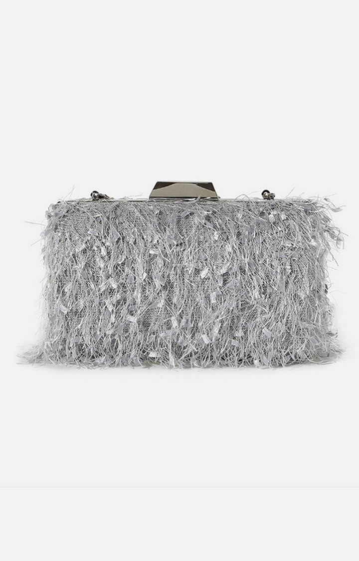 Women's Grey Textured Clutches