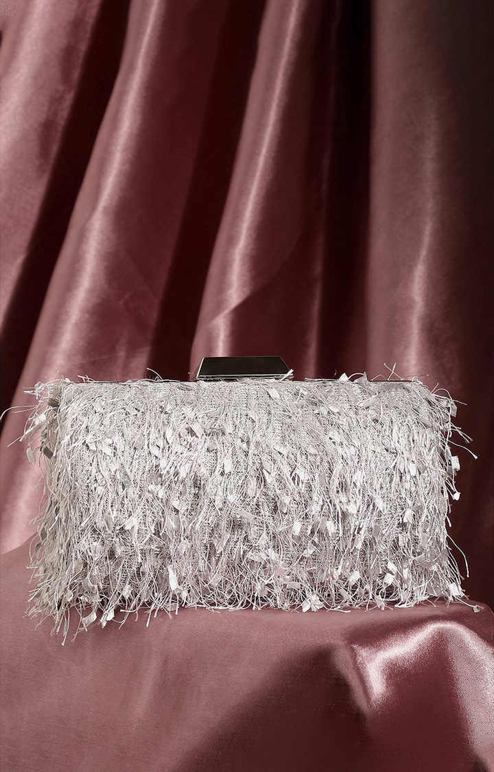 Women's Grey Textured Clutches