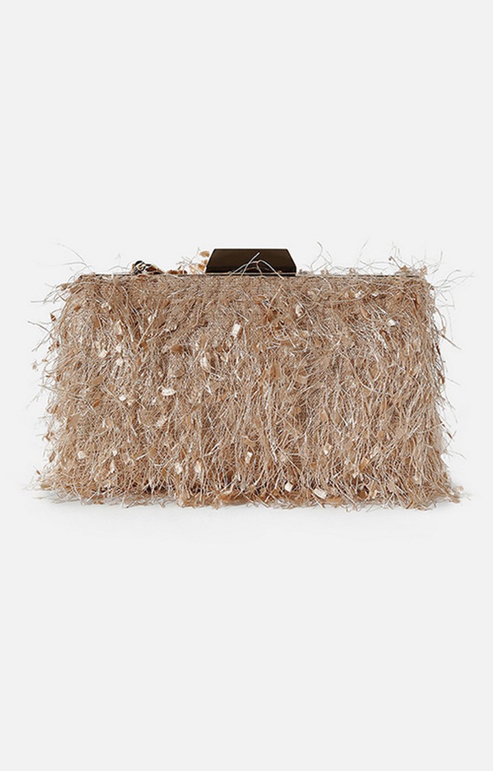 Women's Gold Textured Clutches