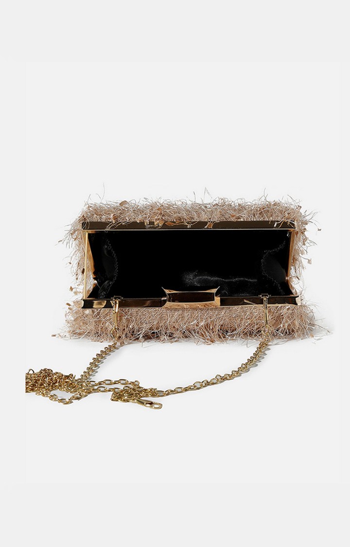 Women's Gold Textured Clutches
