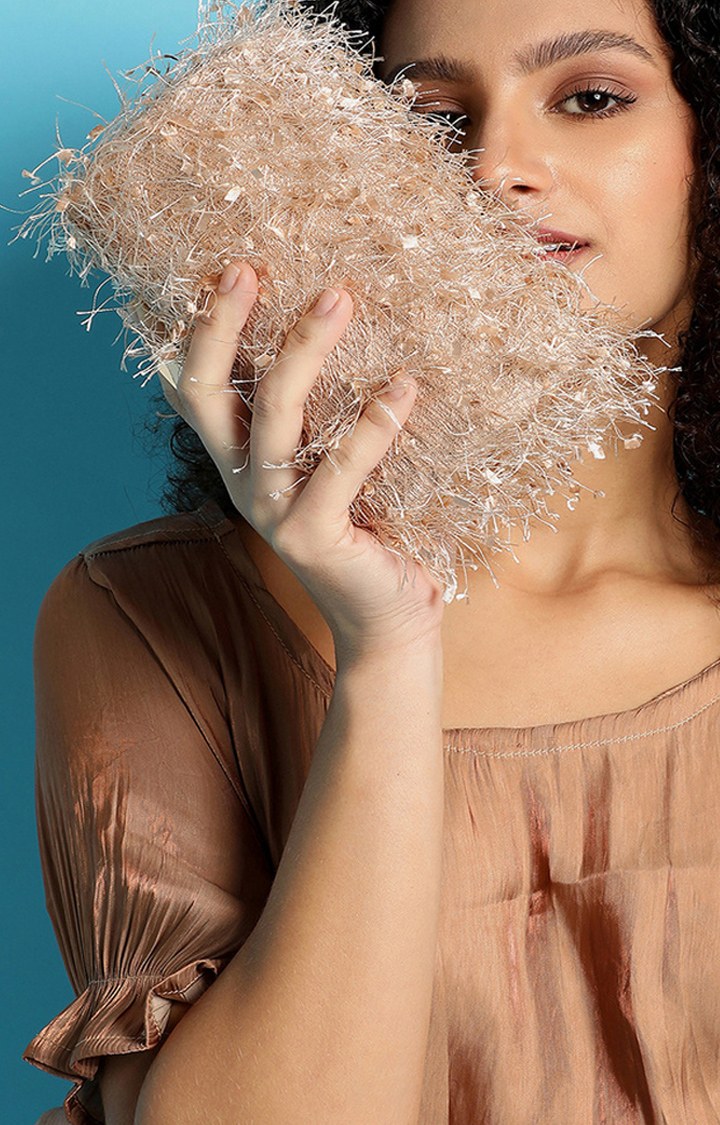 Women's Gold Textured Clutches