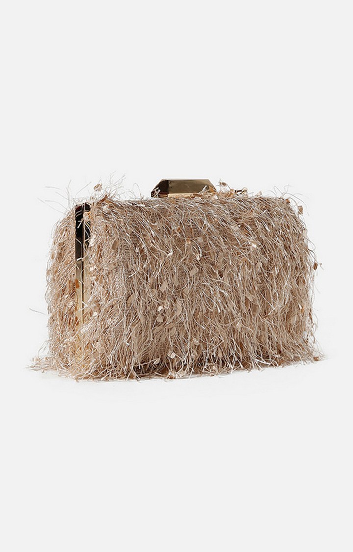 Women's Gold Textured Clutches
