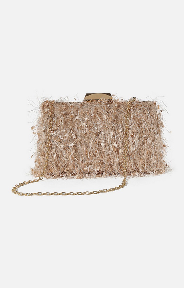 Women's Gold Textured Clutches