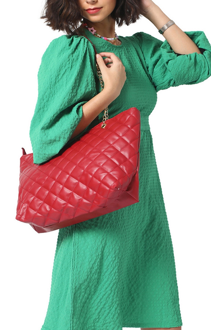 Women's Red Quilted Totes