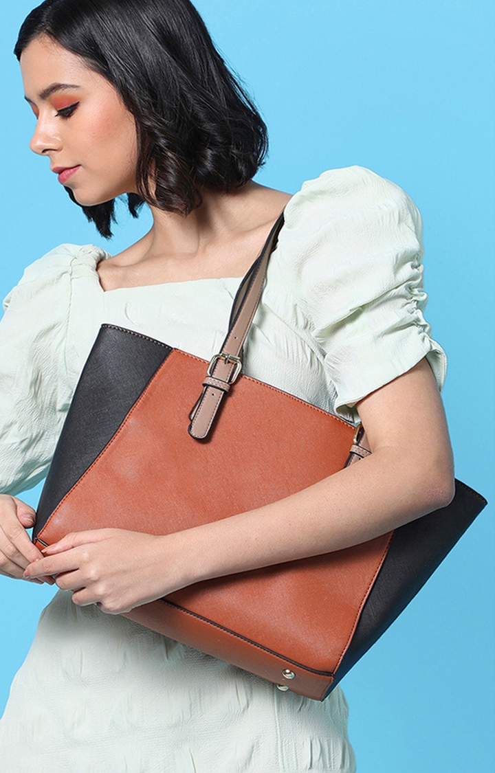 Women's Brown Solid Handbags