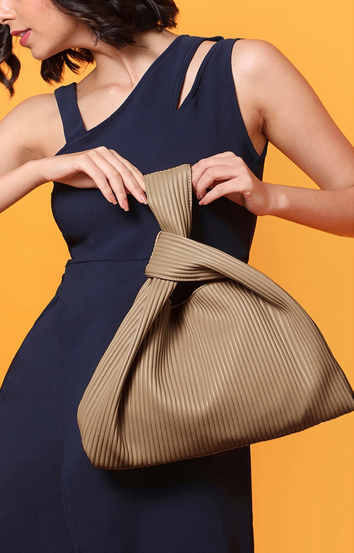 Women's Beige Asymmetrical Handbags