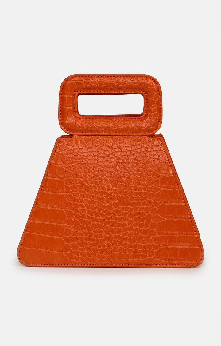 Women's Orange Textured Handbags