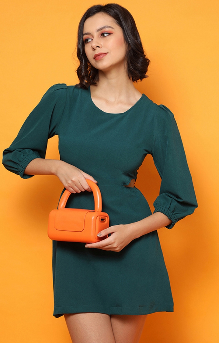 Women's Orange Solid Handbags