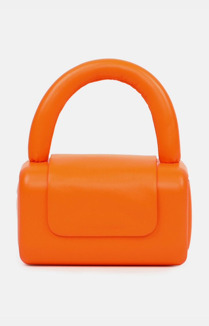 Women's Orange Solid Handbags