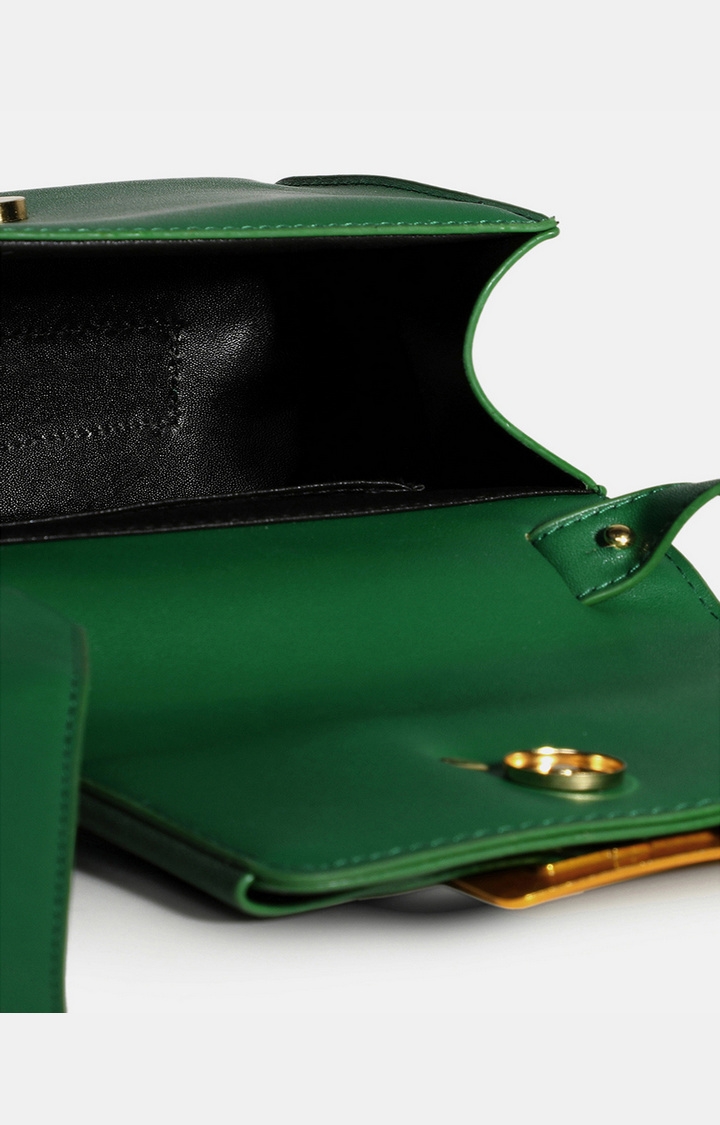 Women's Green Solid Handbags