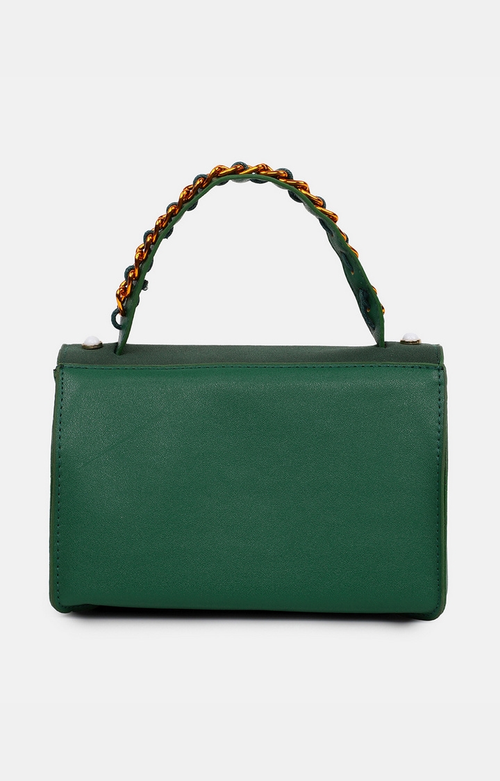 Women's Green Solid Handbags