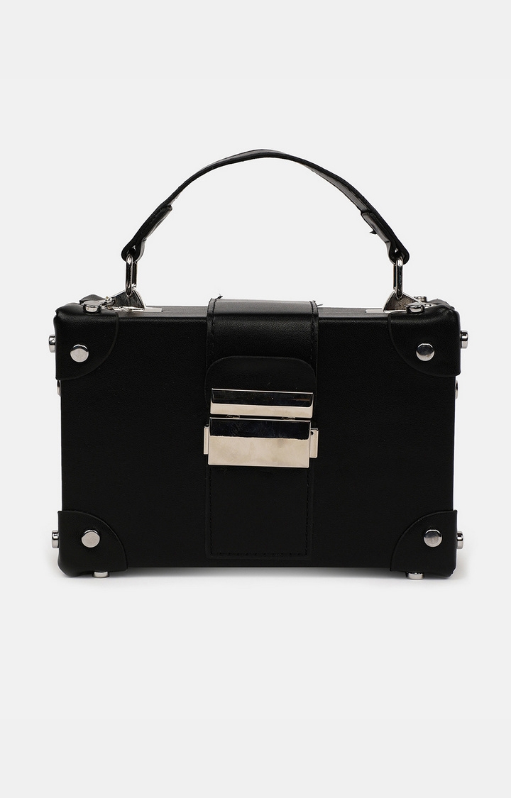 Women's Black Solid Handbags