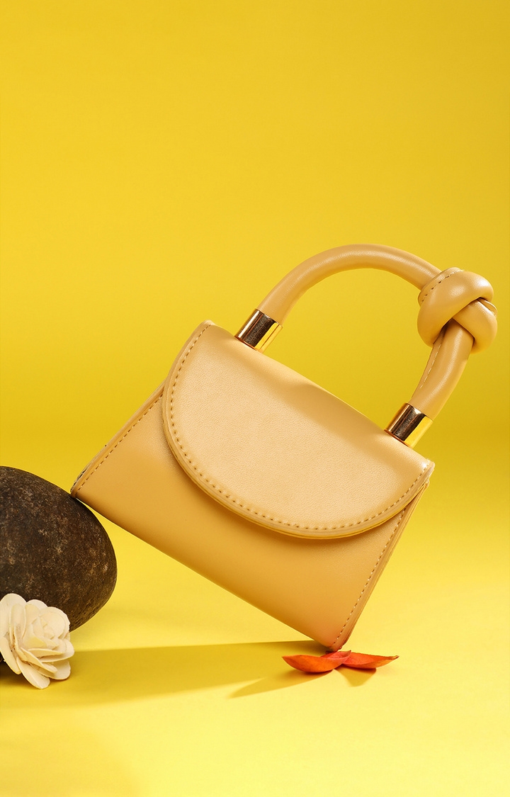 Women's Yellow Solid Handbags