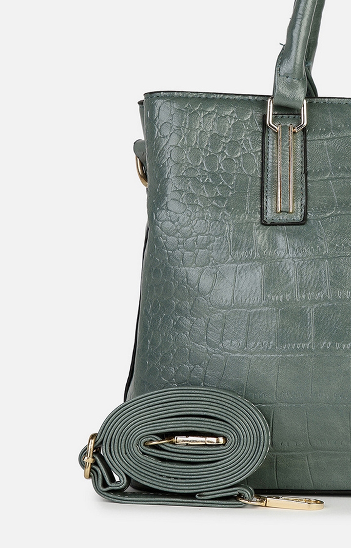 Women's Green Textured Handbags