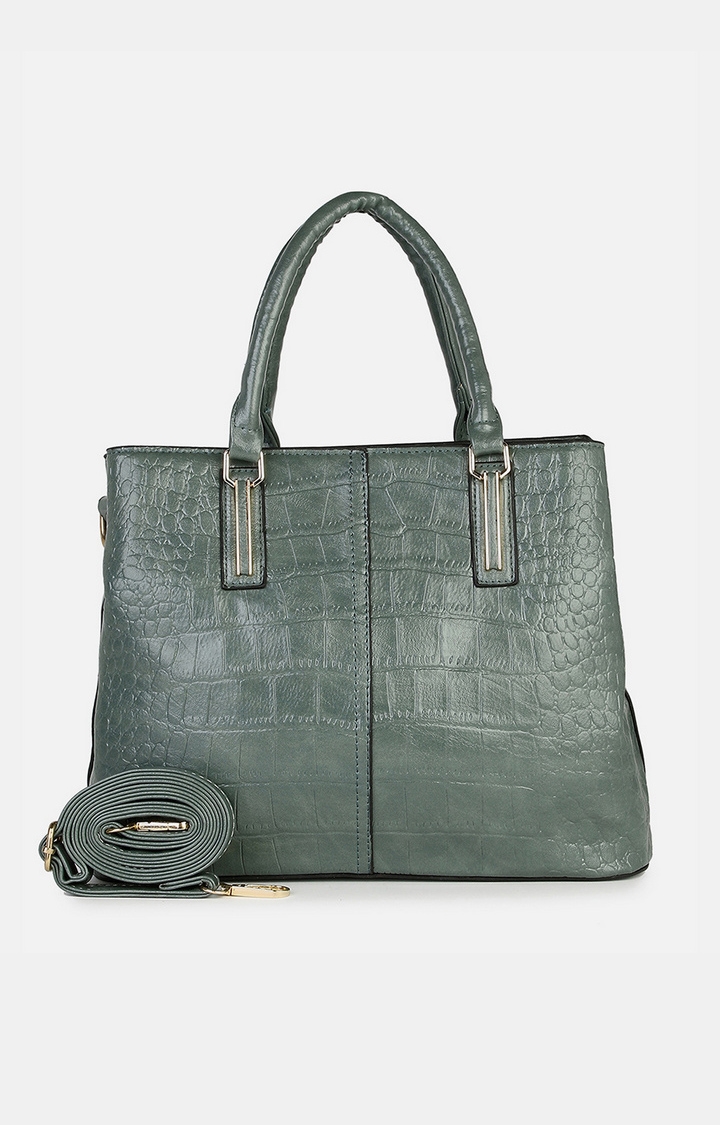 Women's Green Textured Handbags