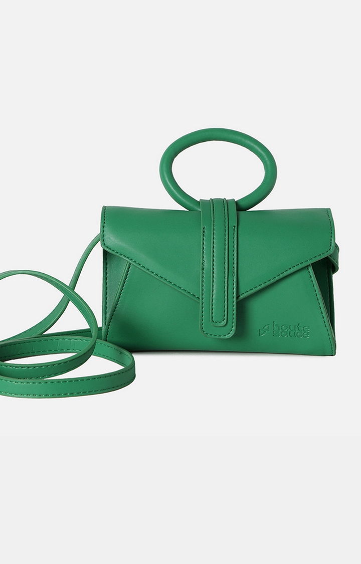haute sauce | Women's Green Solid Handbags