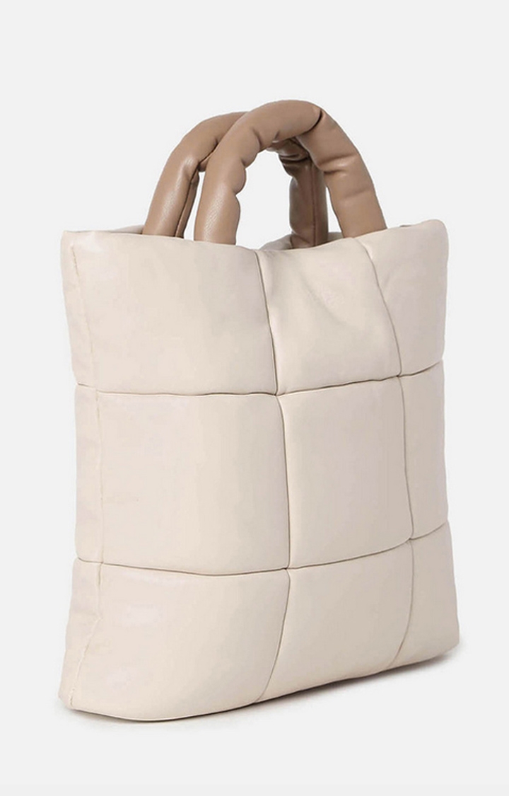 Women's Beige Quilted Totes