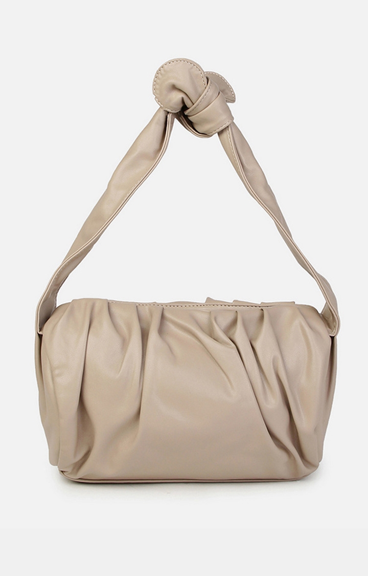 haute sauce | Women's Beige Knotted-Strap Handbags