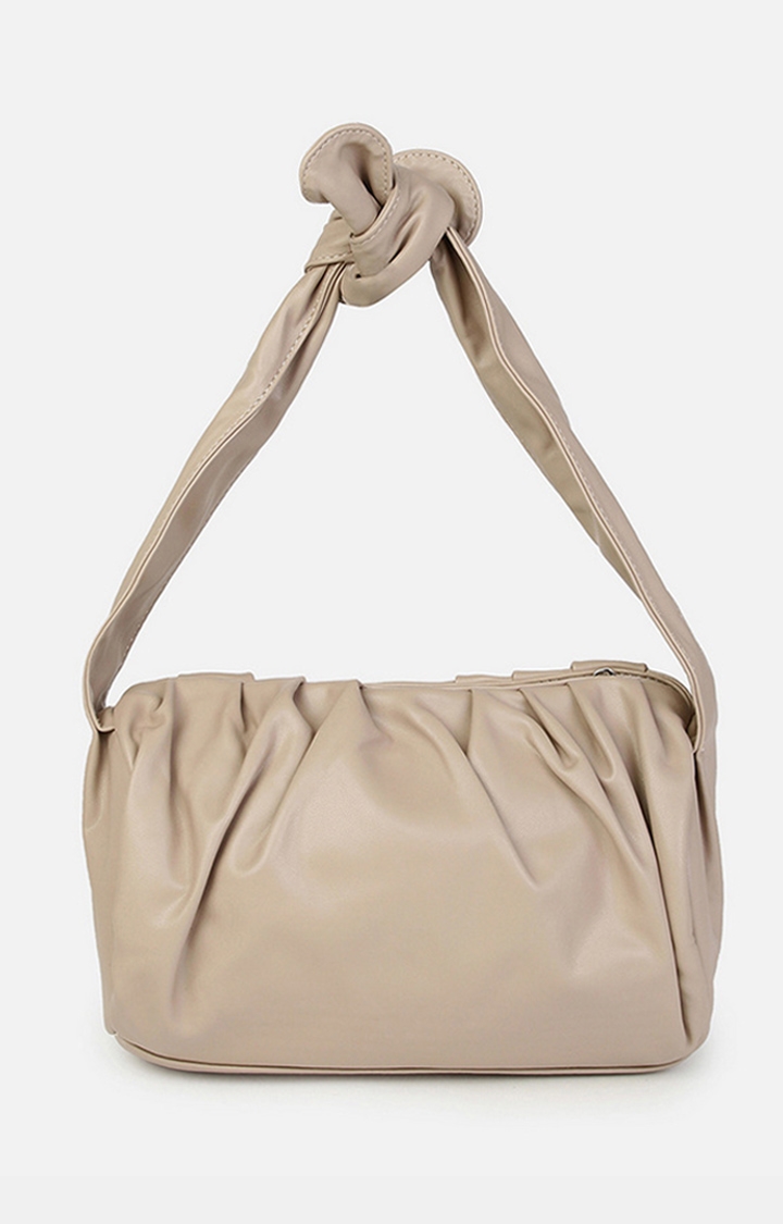 Women's Beige Knotted-Strap Handbags